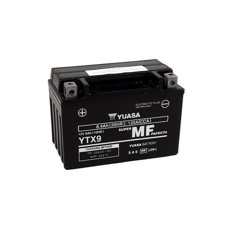 Batterie YUASA W/C sans entretien activée usine - YTX9 FA