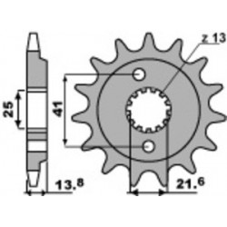 Pignon PBR acier standard 346 - 525