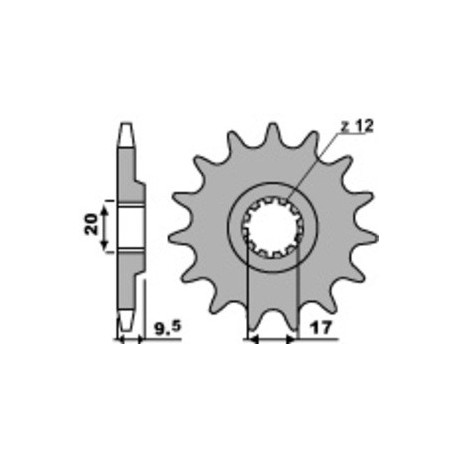 Pignon PBR acier standard 2084 - 428