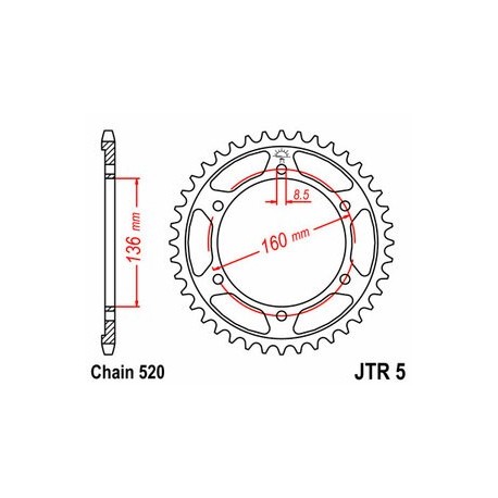 Couronne JT SPROCKETS acier standard 5 - 520