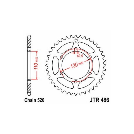 Couronne JT SPROCKETS acier standard 486 - 520