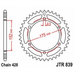 Couronne JT SPROCKETS acier standard 839 - 428
