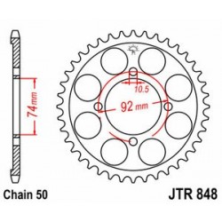 Couronne JT SPROCKETS acier standard 848 - 530