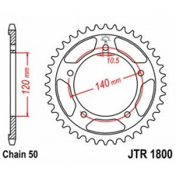 Couronne JT SPROCKETS acier standard 1800 - 530