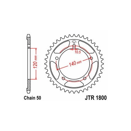 Couronne JT SPROCKETS acier standard 1800 - 530