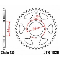 Couronne JT SPROCKETS acier standard 1826 - 520