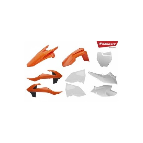 Kit plastique POLISPORT couleur origine (2018) orange/blanc KTM SX/SX-F