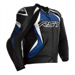 Veste RST Tractech EVO 4 cuir noir/bleu/blanc taille S