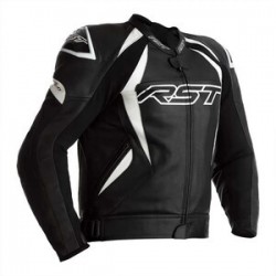Blouson RST Tractech EVO 4 cuir noir bandes blanches taille XS
