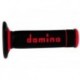 Revêtements de poignées DOMINO A020 Bicolore MX semi-gaufré noir/rouge
