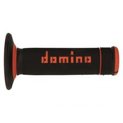 Revêtements de poignées DOMINO A020 Bicolore MX semi-gaufré noir/orange