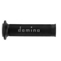 Revêtements de poignées DOMINO A010 Road/Racing noir/gris sans gauffrage