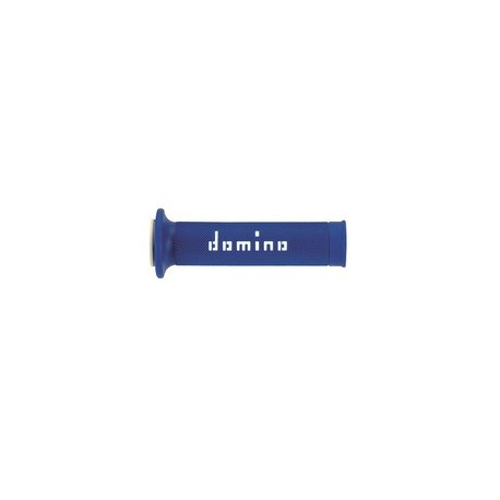 Revêtements de poignées DOMINO A010 Road/Racing bleu/blanc sans gauffrage