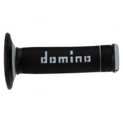 Revêtements de poignées DOMINO A020 Bicolore MX semi-gaufré noir/gris