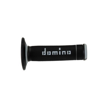 Revêtements de poignées DOMINO A020 Bicolore MX semi-gaufré noir/gris