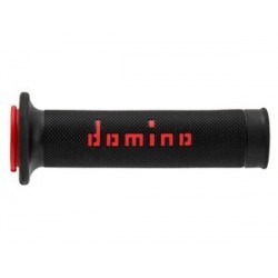 Revêtements de poignées DOMINO A010 Road/Racing noir/rouge sans gauffrage