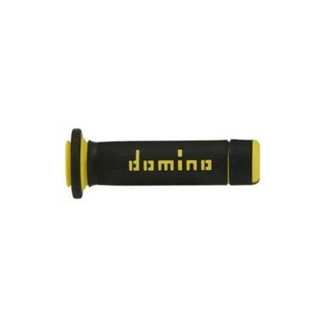 Revêtements de poignées DOMINO A180 Quad noir/jaune semi-gauffré