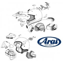 Mousses de joues ARAI Dry-Cool gris 15mm pour casque MX-V