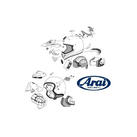 Mousses de joues ARAI Dry-Cool gris 15mm pour casque MX-V