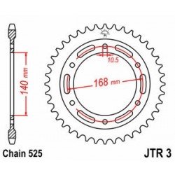 Couronne JT SPROCKETS acier standard 3 - 525
