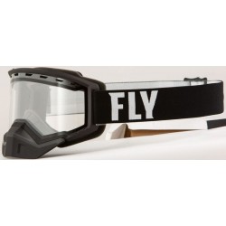 Masque FLY RACING Focus Snow Black/White W/ Clear Lens