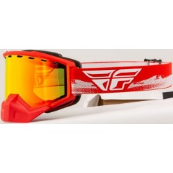 Masque FLY RACING Focus Snow Red/Grey W/ Red Mirror/Amber Lens