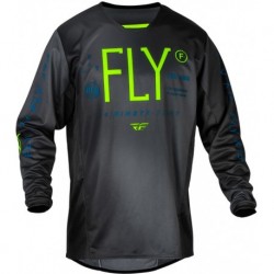 Maillot enfant FLY RACING Kinetic Prodigy - anthracite/vert fluo/True Blue