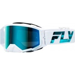Masque FLY RACING Zone Elite blanc/teal - écran teal/bleu ciel