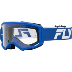 Masque FLY RACING Focus bleu/blanc - écran clair