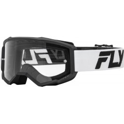 Masque FLY RACING Focus blanc/noir - écran clair