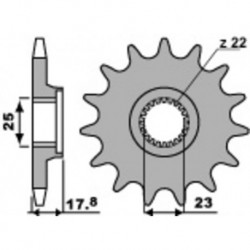 Pignon PBR acier standard 2096 - 520