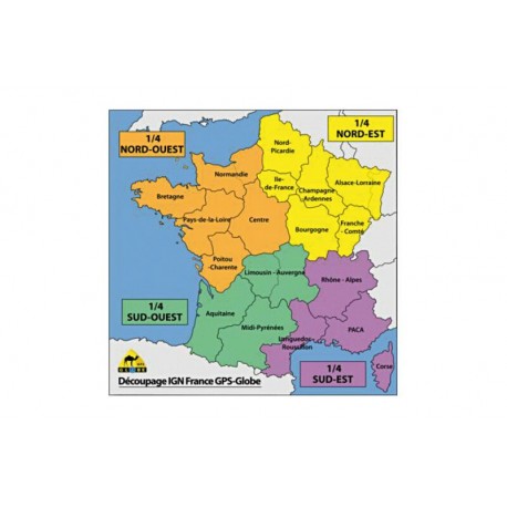 Carte IGN GPS Globe 1/4 France sud-est 1/25000e