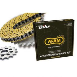 Kit chaine AFAM 420 type R1 (couronne standard) DERBI SENDA SM DRD BLACK E