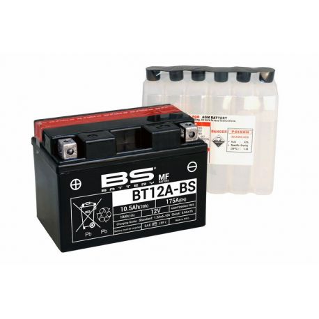 Batterie BS BATTERY BT12A-BS sans entretien livrée avec pack acide