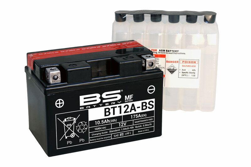 Batterie BS BATTERY Sans entretien avec pack acide - BT12A