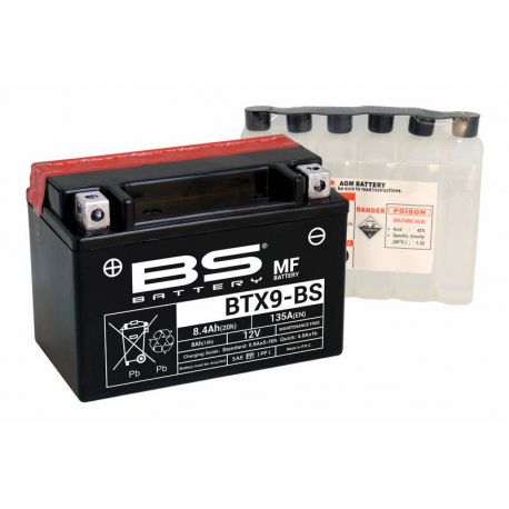 Batterie BS BATTERY BTX9-BS sans entretien livrée avec pack acide