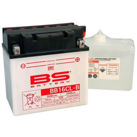 Batterie BS BATTERY BB16CL-B haute performance livrée avec pack acide