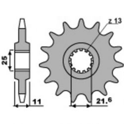 Pignon PBR acier standard 580 - 530