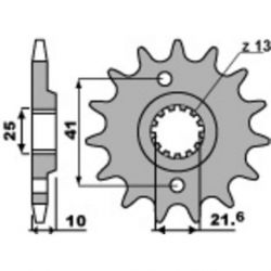 Pignon PBR acier standard 345 - 520