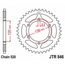 Couronne JT SPROCKETS acier standard 846 - 520