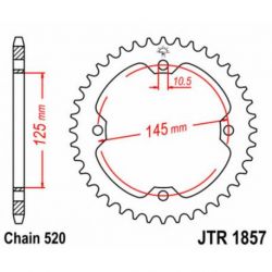 Couronne JT SPROCKETS 38 dents acier standard pas 520 type 1857