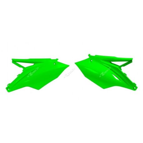 Plaques latérales RACETECH vert fluo USA Kawasaki KX-F