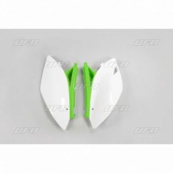 Plaques latérales UFO blanc/vert Kawasaki KX450F