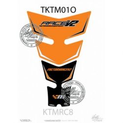 Protection de réservoir MOTOGRAFIX 2pièces orange/noir KTM RC8