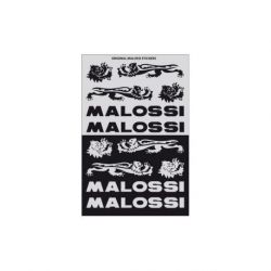 Planches d'autocollants Malossi noir/argent par 3