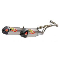 EXHAUST SYSTEM T-6 EURO DUAL STAINLESS WITH TITANIUM CANISTERS & CARBON END CAP