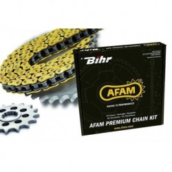 Kit chaîne AFAM 520XRR3 13/52 renforcé - couronne ultra-light anodisé dur - Moto TM EN 300
