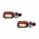 Clignotants/feux de position LED CNC HIGHSIDER Little Bronx rouge, teinté, homologué E, paire