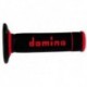 Revêtements de poignées DOMINO A020 Bicolore MX semi-gaufré noir/rouge