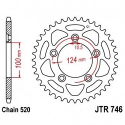 Couronne JT SPROCKETS acier standard 746 - 520